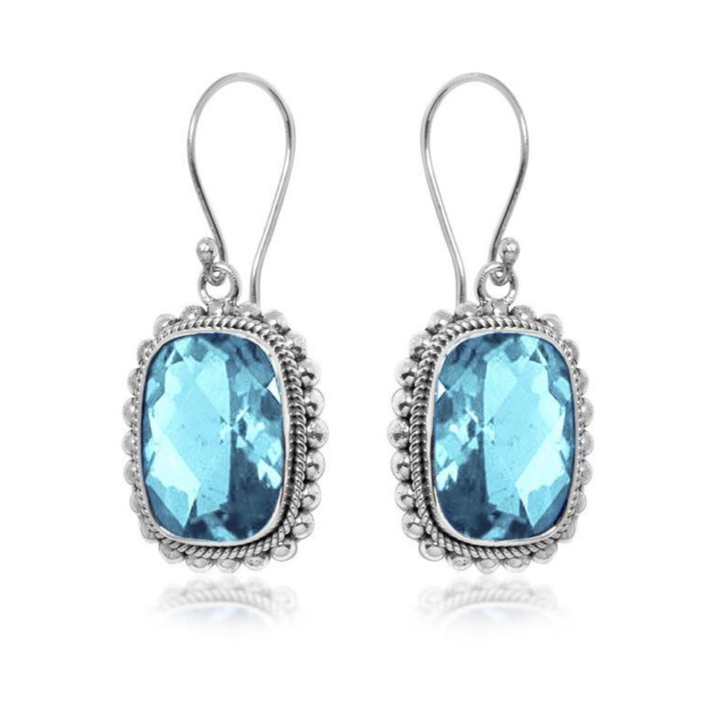 Blue Quartz Sterling Silver Earrings